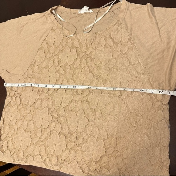 FOREVER 21 Tan Lace Floral Top Size M Medium - Picture 5 of 8